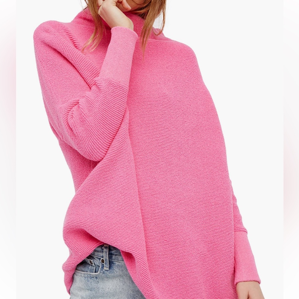 Free people Ottoman Slouchy Tunic L Electric Pink